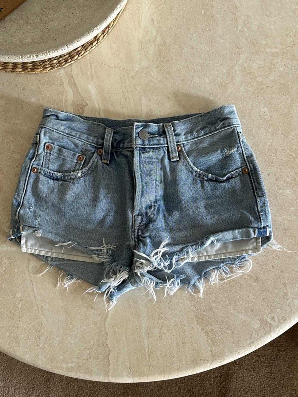 Levi's 501 Distressed Denim Cutoff Shorts Daisy Dukes